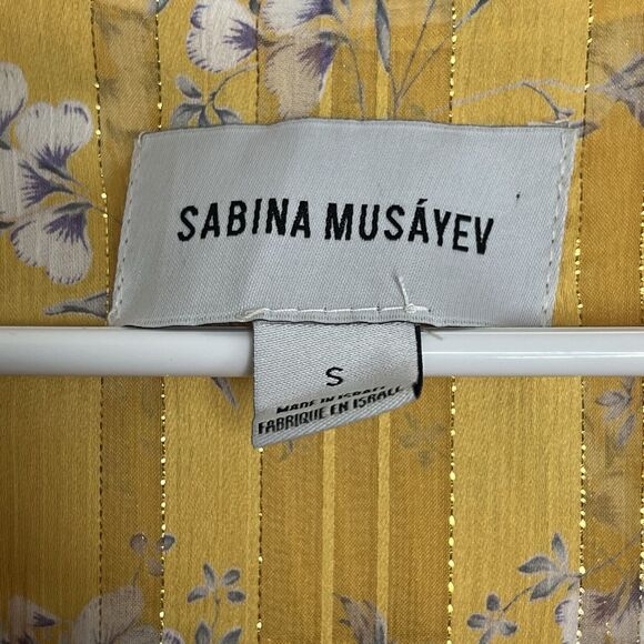 Revolve Sabina Musayev Hayden Dress Womens Size Small Yellow Floral Cocktail f11 - Picture 5 of 5